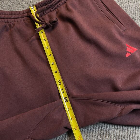 adidas Men Size Large Essentials Colorblock Pants Fleece Joggers Aurora Ruby NEW - Picture 10 of 11